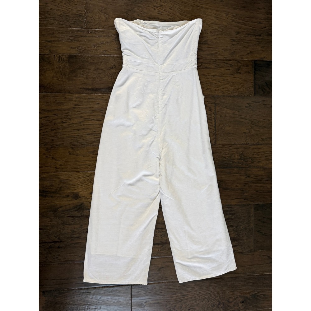 Lulus White Strapless Button-Front Jumpsuit Lined Coastal Grandmother Neutral - Picture 2 of 4